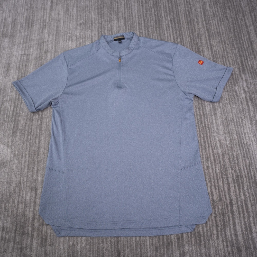 Apparel Collection McDonalds Uniform Shirt Mens L Blue Excellent Quarter Zip Top